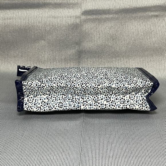 Vintage Estee Lauder Cosmetic Bag Blue Vinyl Spotted Makeup Pouch New No Tags - Picture 3 of 9